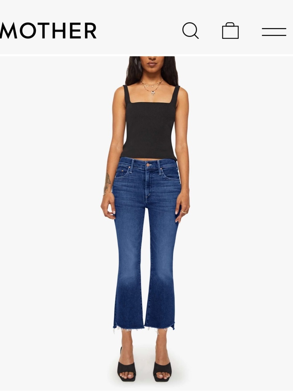 Nwt mother The Lil Insider Crop Step Fray dark summer fall denim $259 casual